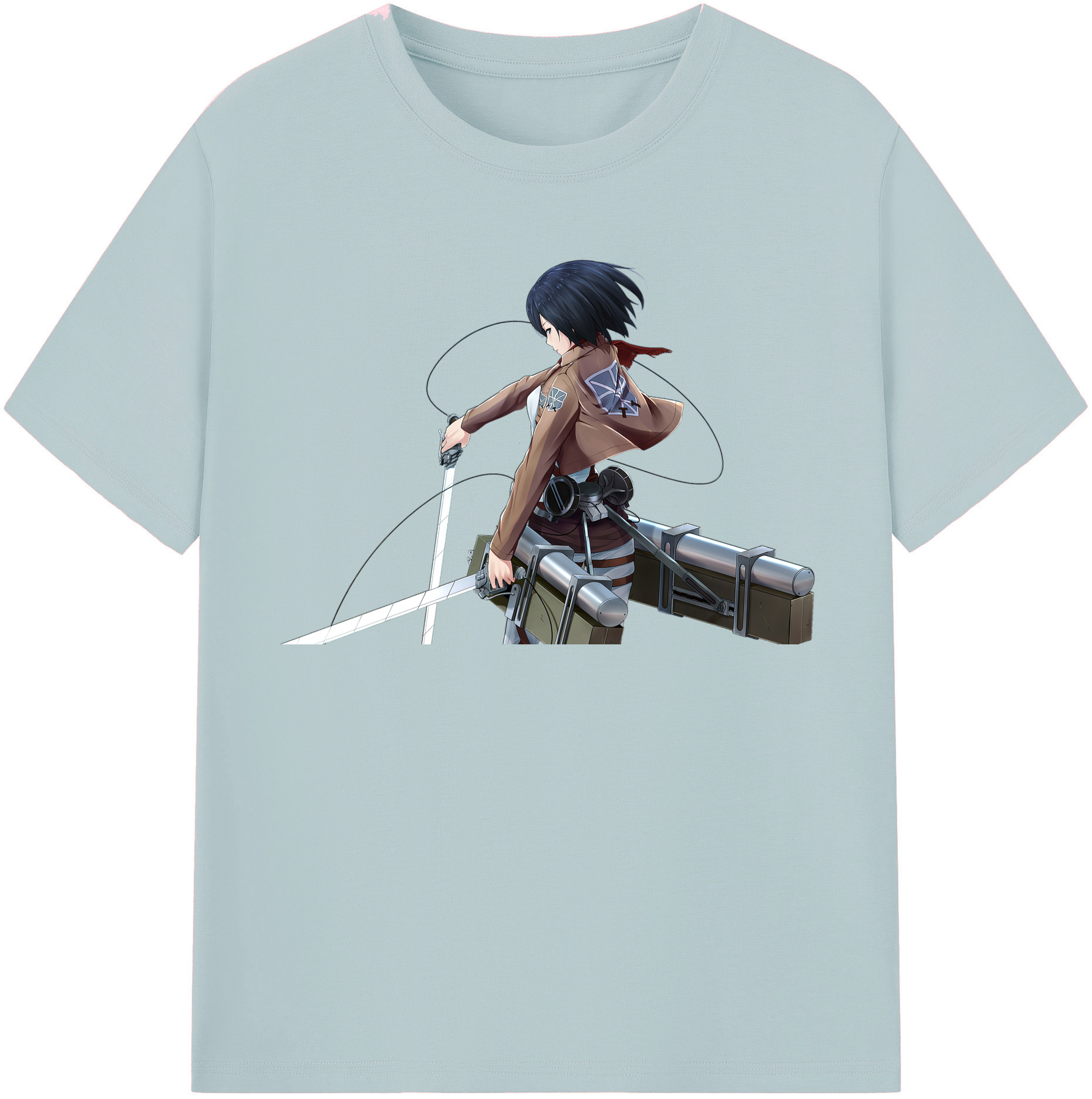 （画像用） 進撃の巨人 ミカサ·アッカーマン Attack on Titan Mikasa Ackerman 綿100％半袖Tシャツ（フロントプリント）